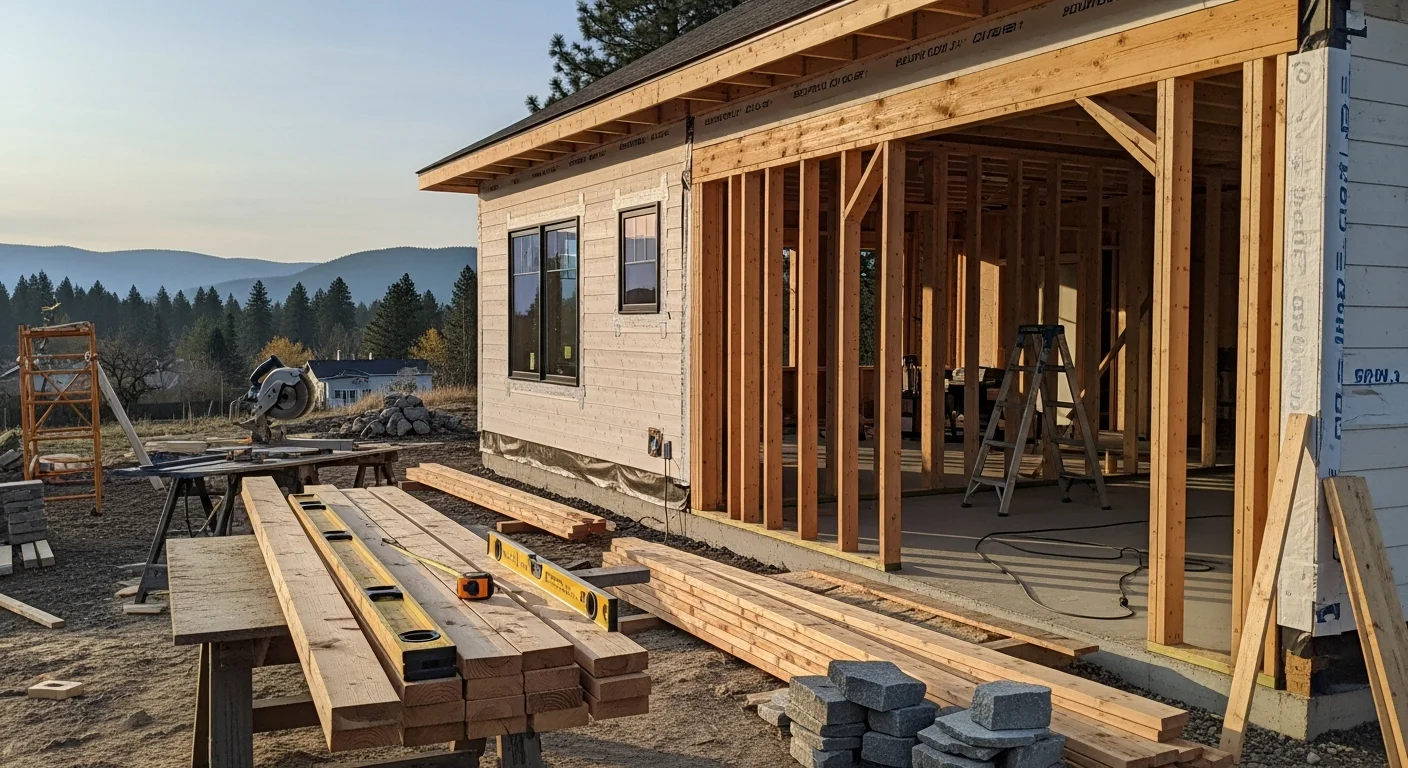 General contractor working on residential construction project in Spokane